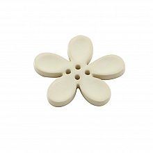 Fleur Orchid&eacute;e r&eacute;sine 4 trous 40 x 3 mm Beige 02
