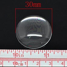 2 Cabochons Ronds 30 mm en verre Loupe transparent N&deg;13