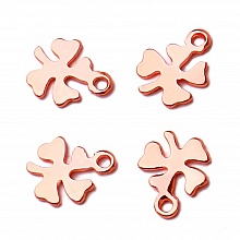 5 Breloques en Acier Inoxydable fleur N&deg;03 dor&eacute; ros&eacute; 10.5 x 8mm