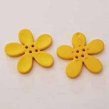 Fleur Orchid&eacute;e r&eacute;sine 4 trous 20 x 3 mm Jaune