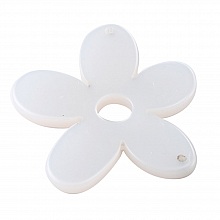 Fleur r&eacute;sine Galastyl 5 p&eacute;tales 2 trous 58 mm Blanc