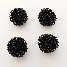 Perle ronde fil de fer m&eacute;tal fantaisie 16 mm Noir