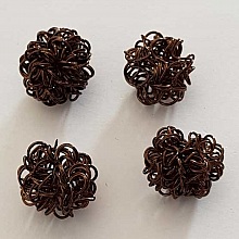 Perle ronde fil de fer m&eacute;tal fantaisie 24 mm Marron