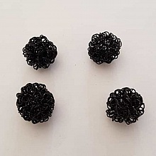 Perle ronde fil de fer m&eacute;tal fantaisie 20 mm Noir