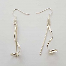 Support Boucle d'oreille Hame&ccedil;on Pendant M&eacute;tal Argent&eacute; x 1 paire