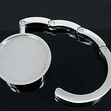 Accroche-sac rond en m&eacute;tal pour cabochon 30 mm
