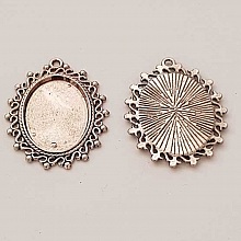 Support cabochon Ovale de 25 X 18 mm Argent Vieilli N&deg;01