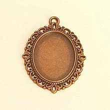 Support cabochon Ovale de 25 X 18 mm Bronze N&deg;02