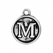 Breloque Alphabet M&eacute;daille 02 Lettre M