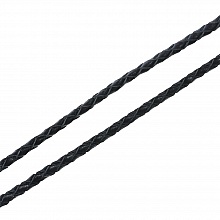 Cuir rond tress&eacute; Noir 03 mm x 2 m&egrave;tres