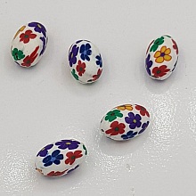 Perle Ovale p&acirc;te polym&egrave;re 10 x 15 mm Fleur N&deg;03