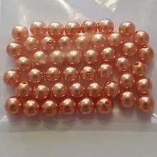Perle ronde verre effet nacr&eacute; orange 6 mm N&deg;01