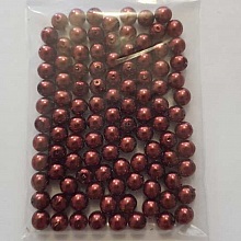 Perle ronde verre effet nacr&eacute; rouge fonc&eacute; 6 mm N&deg;01