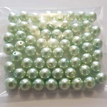 Perle ronde verre effet nacr&eacute; vert 01 6 mm N&deg;01