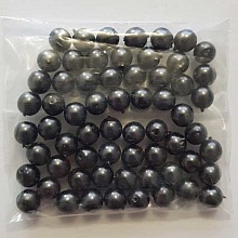 Perle ronde verre effet nacr&eacute; noir 6 mm N&deg;01