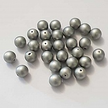 Perle ronde verre effet nacr&eacute; gris 10 mm N&deg;01