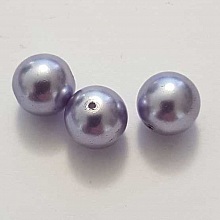 Perle ronde verre effet nacr&eacute; bleu mauve-02 10 mm N&deg;01