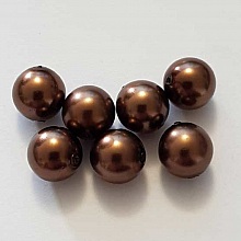 Perle ronde verre effet nacr&eacute; marron-01 10 mm N&deg;01