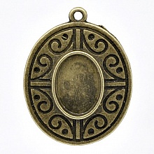 Support cabochon Ovale de 14 X 10 mm Bronze N&deg;06