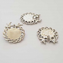 Support cabochon rond 18 mm Argent N&deg;02