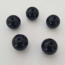 Perle ronde c&eacute;ramique noir 14 mm N&deg;003