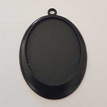 Support cabochon Ovale de 40 X 30 mm M&eacute;tal Noir N&deg;01