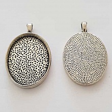 Support cabochon Ovale de 30 X 22 mm Argent N&deg;01