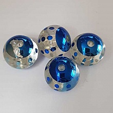 Perle ronde plastique fantaisie bleu 18 mm N&deg;03
