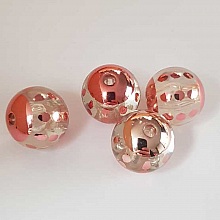 Perle ronde plastique fantaisie rouge 18 mm N&deg;04