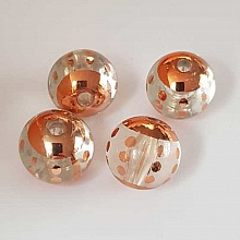 Perle ronde plastique fantaisie saumon 25 mm N&deg;06