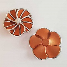 Breloque fleur N&deg;02 Marron