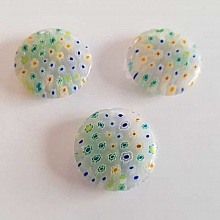 Perle Galet en Verre Fantaisie Fleur 25 mm N&deg;04