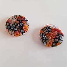 Perle Galet en Verre Fantaisie Fleur 30 mm N&deg;01