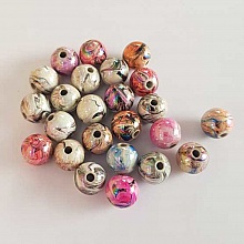 Perle ronde plastique fantaisie Lot 24 pi&egrave;ces 12 mm N&deg;01