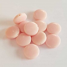 Perle plate plastique rond rose 15 mm N&deg;01