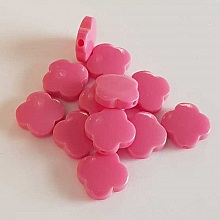 Perle plate plastique carr&eacute; rose fonc&eacute; 13 mm N&deg;01