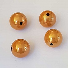 Perle ronde plastique brillante marron beige 12 mm N&deg;002