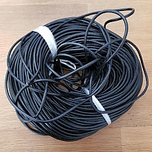 3 m&egrave;tres Cordon rond cuir lisse Noir 3 mm