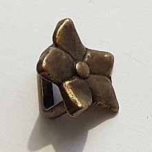 Perle passant fleur pour cuir &eacute;pais r&eacute;galiz 10 mm Bronze N&deg;03