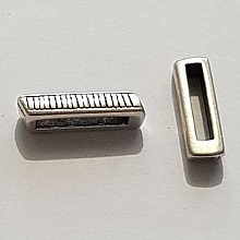 Perle passant rectangle pour cuir 13 mm Argent N&deg;10