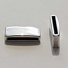 Perle passant rectangle pour cuir 20 mm Argent N&deg;11