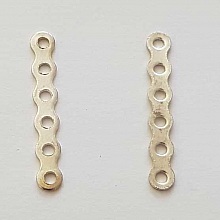 Barre Argent Entretoise S&eacute;parateur perle, multi rangs 6 trous N&deg;01