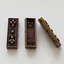 Barre Bronze Entretoise S&eacute;parateur perle, multi rangs 3 trous N&deg;06