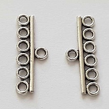 Embout fermoir multi rangs 6 trous Argent N&deg;04