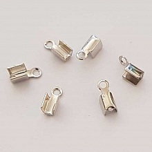 10 Embouts &agrave; coller Serres Cordons Argent Vieilli 4 x 3 mm N&deg;01