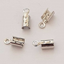 10 Embouts &agrave; coller Serres Cordons Argent Vieilli 4 x 3 mm N&deg;02