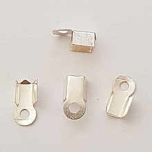 10 Embouts &agrave; coller Serres Cordons Argent 4 x 4 mm N&deg;01