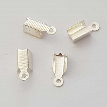 10 Embouts &agrave; coller Serres Cordons Argent 8 x 5 mm N&deg;02