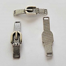 Perle passant rectangle pour cuir 04 mm Argent N&deg;01
