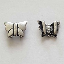 Perle passant rectangle pour cuir 06 mm Argent N&deg;05